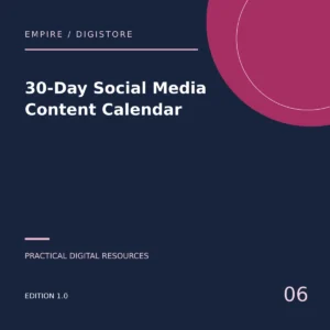30-Day Social Media Content Calendar cover
