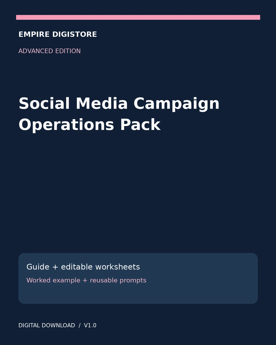 Social Media Campaign Operations Pack cover