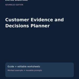Customer Evidence and Decisions Planner cover
