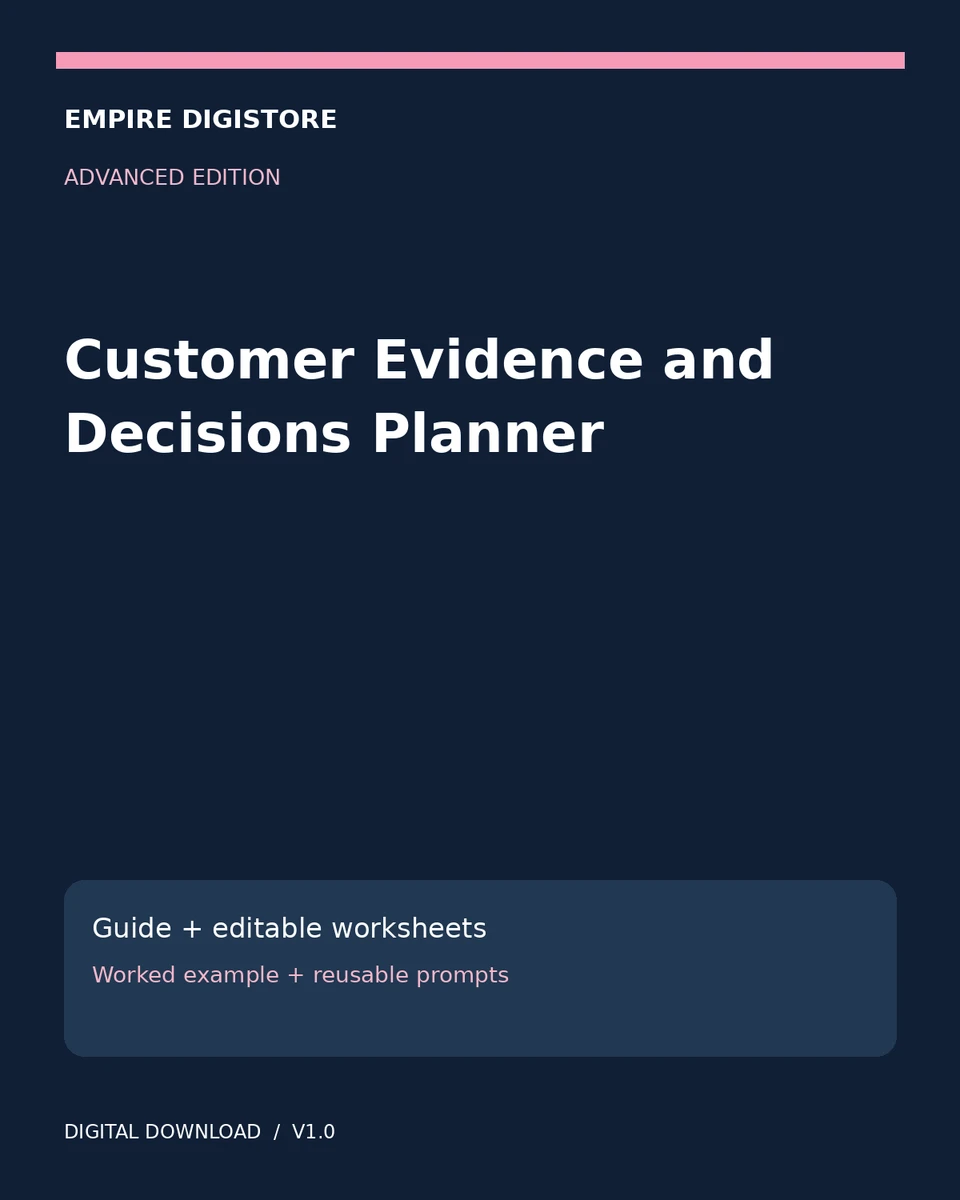 Customer Evidence and Decisions Planner cover