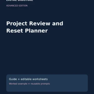 Project Review and Reset Planner cover