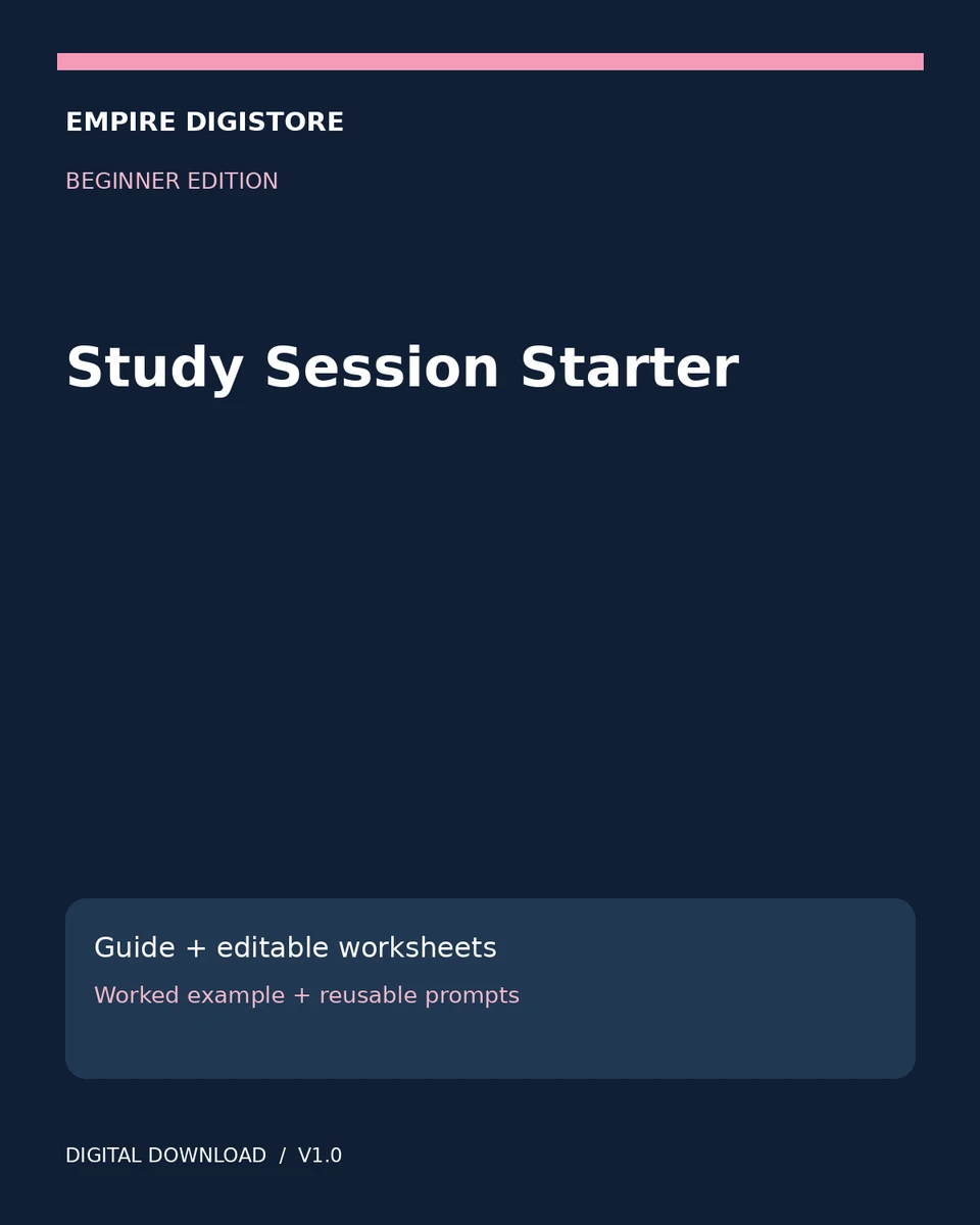 Study Session Starter cover