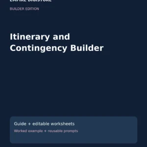 Itinerary and Contingency Builder cover