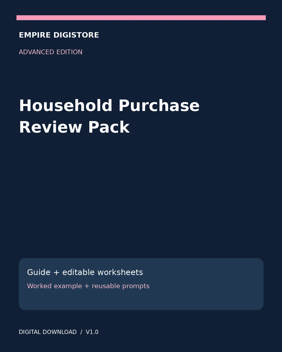 Household Purchase Review Pack cover
