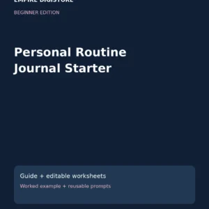 Personal Routine Journal Starter cover