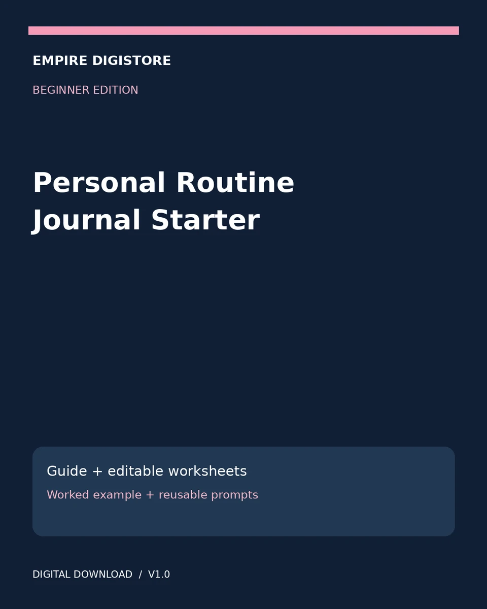 Personal Routine Journal Starter cover