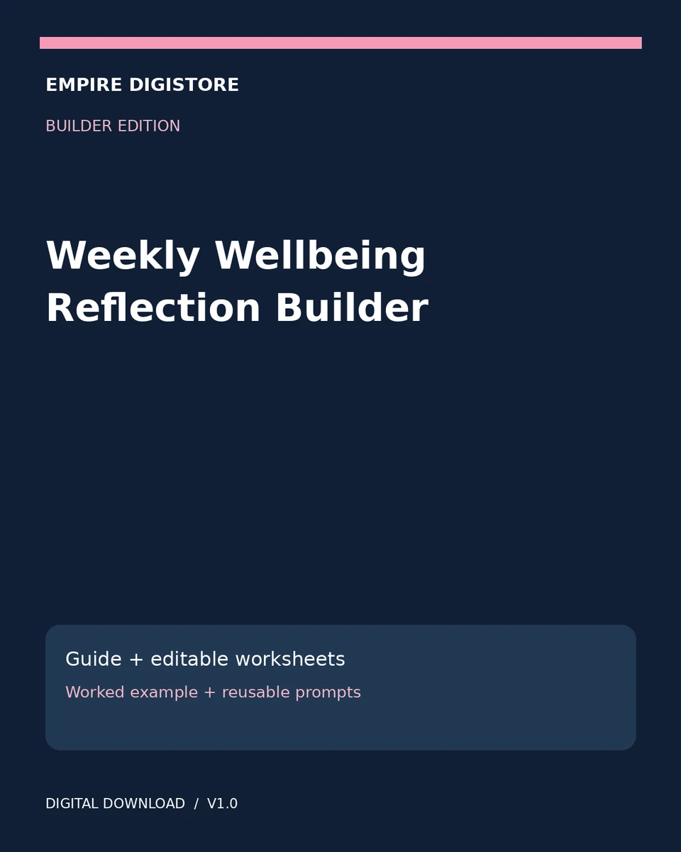 Weekly Wellbeing Reflection Builder cover