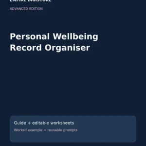 Personal Wellbeing Record Organiser cover