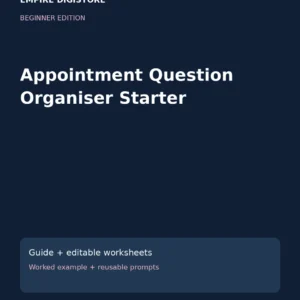 Appointment Question Organiser Starter cover