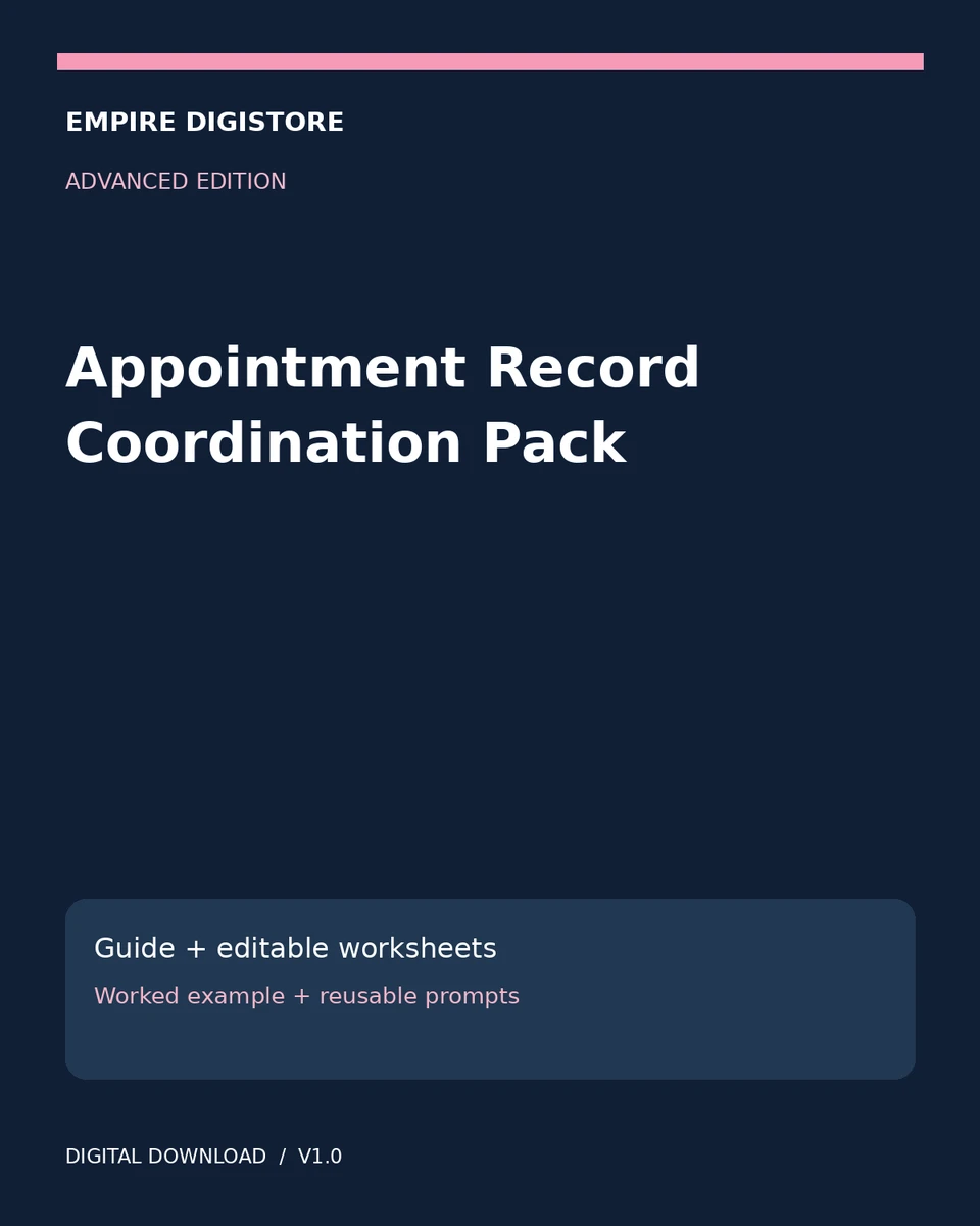 Appointment Record Coordination Pack cover