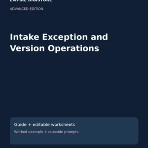 Intake Exception and Version Operations cover