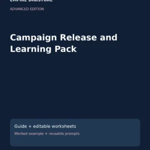 Campaign Release and Learning Pack cover