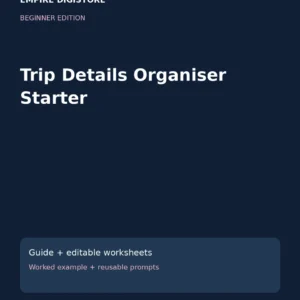 Trip Details Organiser Starter cover