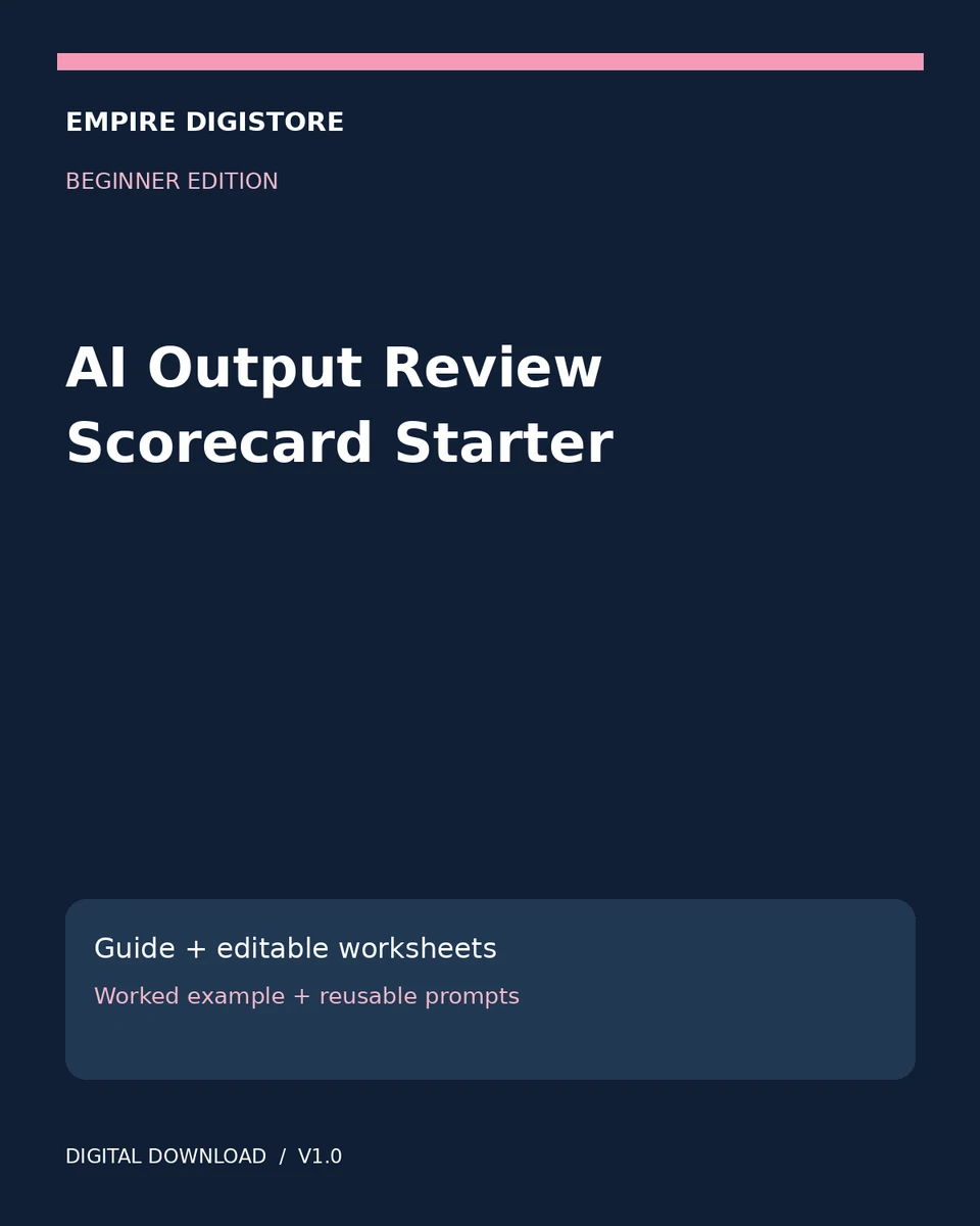 AI Output Review Scorecard Starter cover