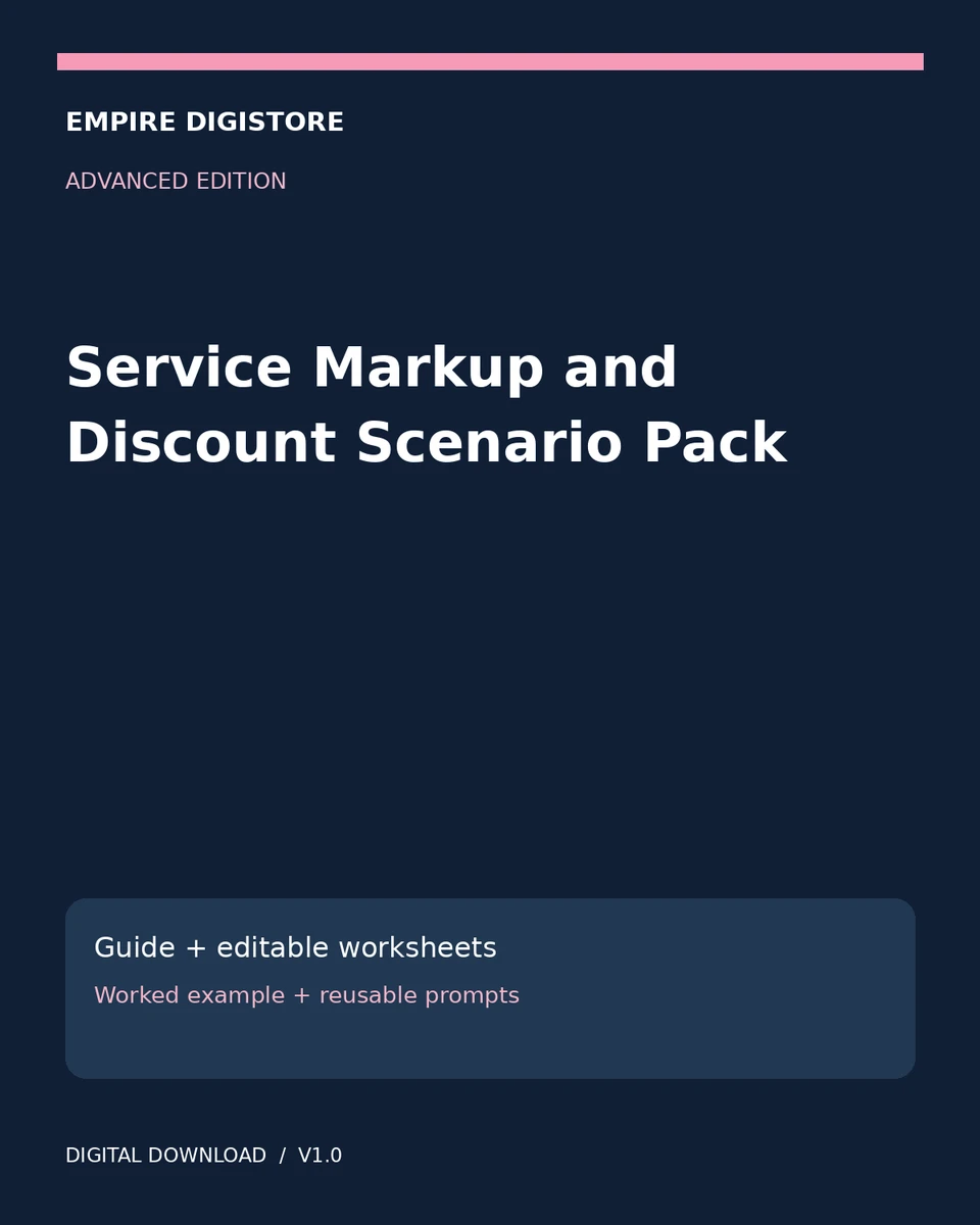 Service Markup and Discount Scenario Pack cover