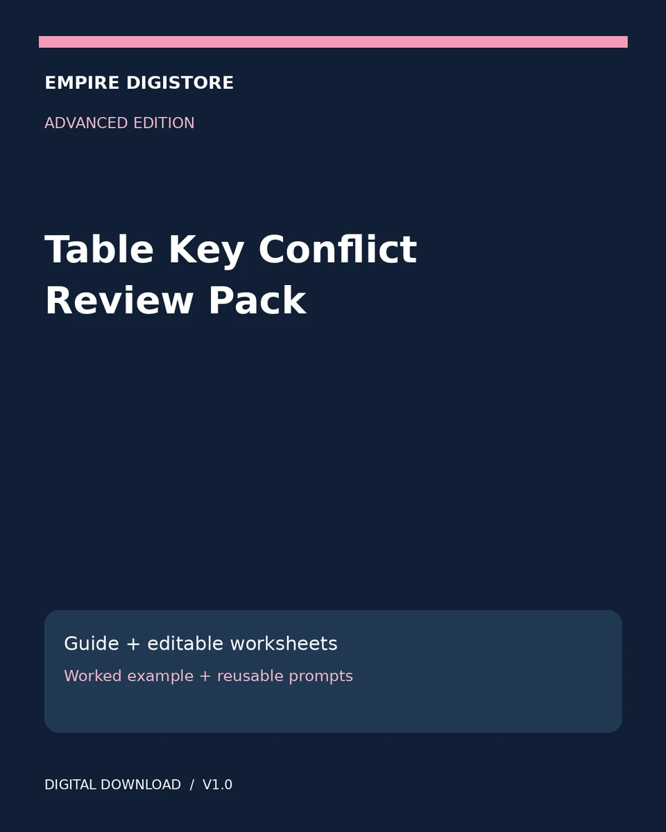Table Key Conflict Review Pack cover