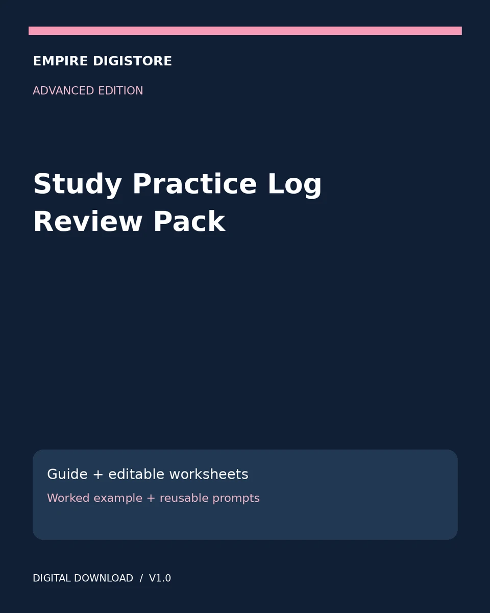 Study Practice Log Review Pack cover