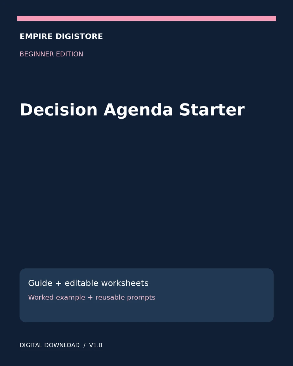 Decision Agenda Starter cover