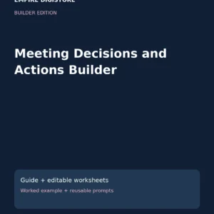 Meeting Decisions and Actions Builder cover