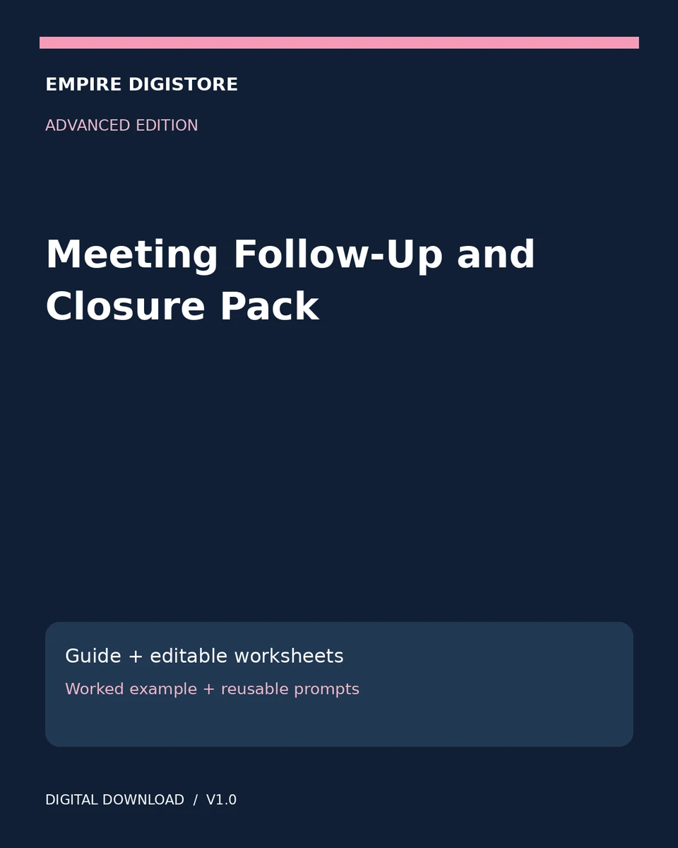 Meeting Follow-Up and Closure Pack cover