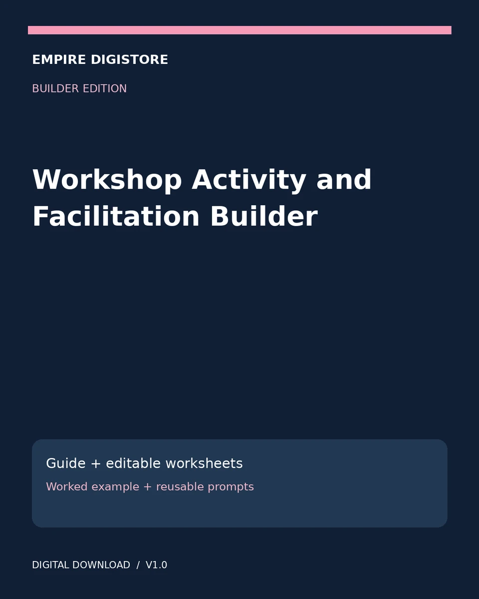 Workshop Activity and Facilitation Builder cover