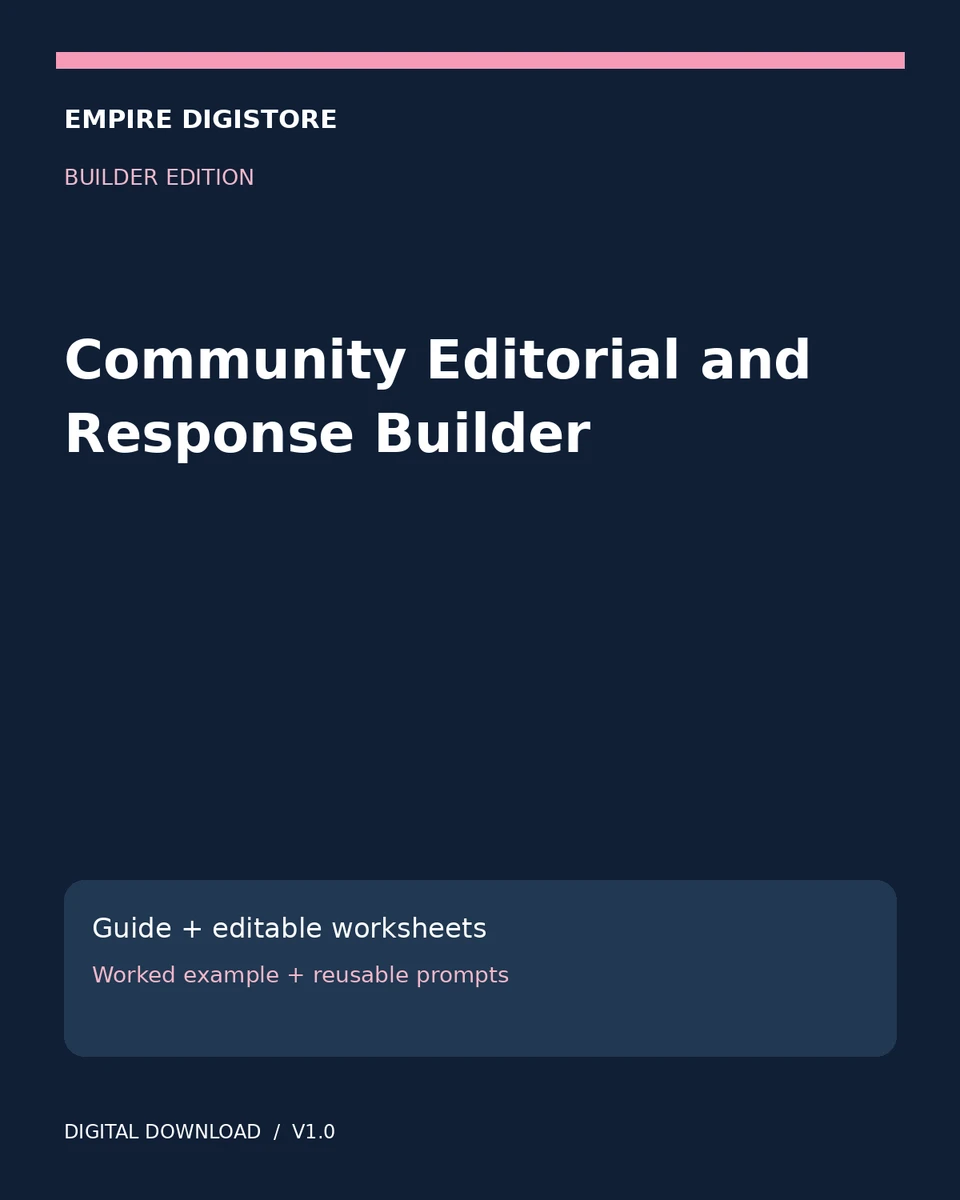 Community Editorial and Response Builder cover