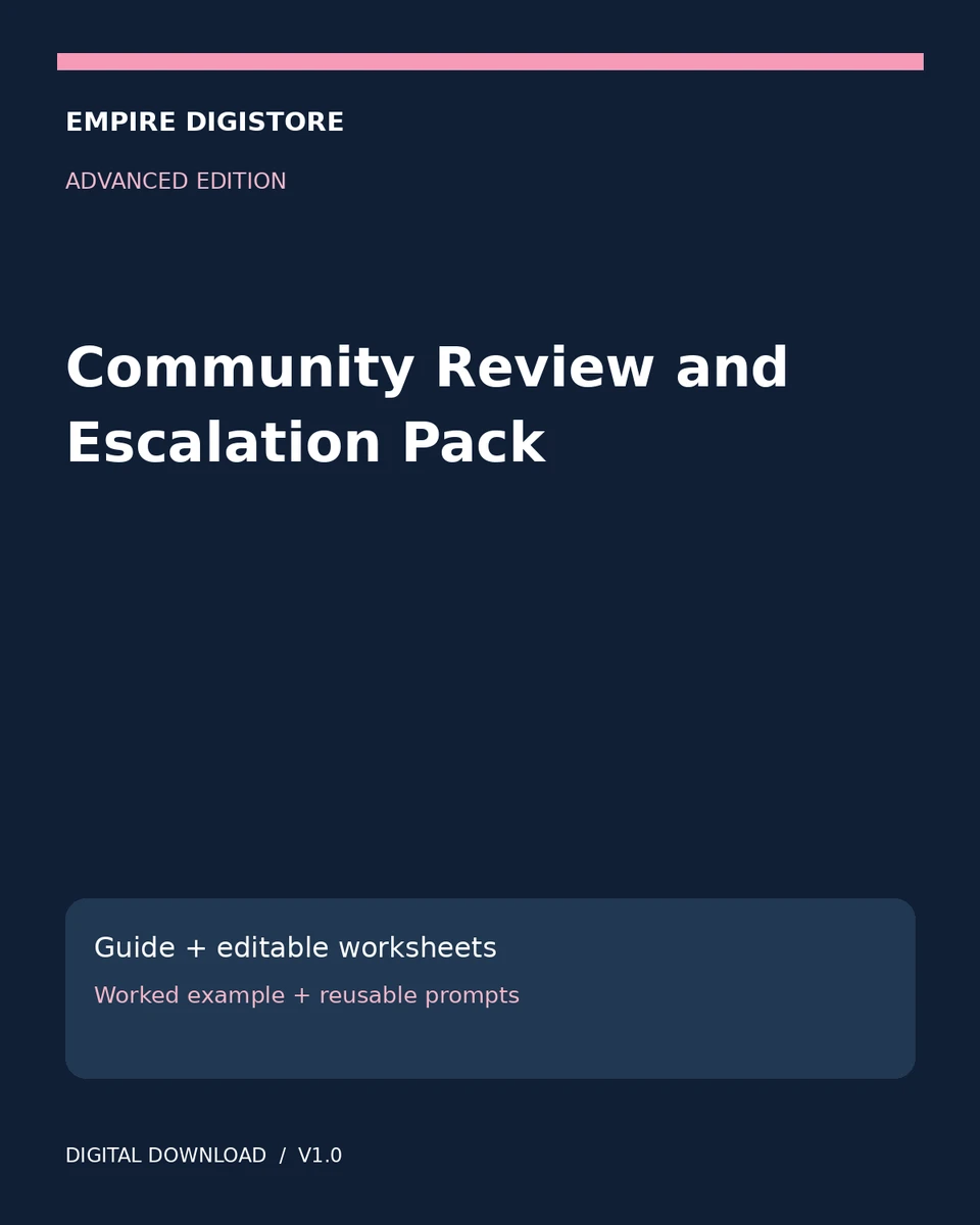 Community Review and Escalation Pack cover