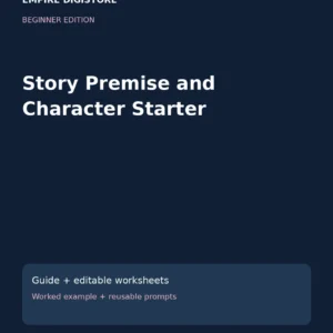 Story Premise and Character Starter cover