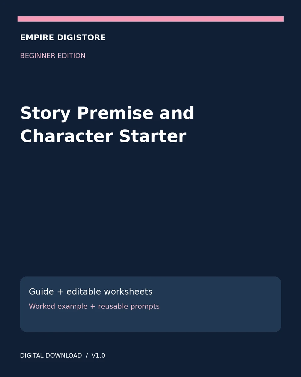 Story Premise and Character Starter cover
