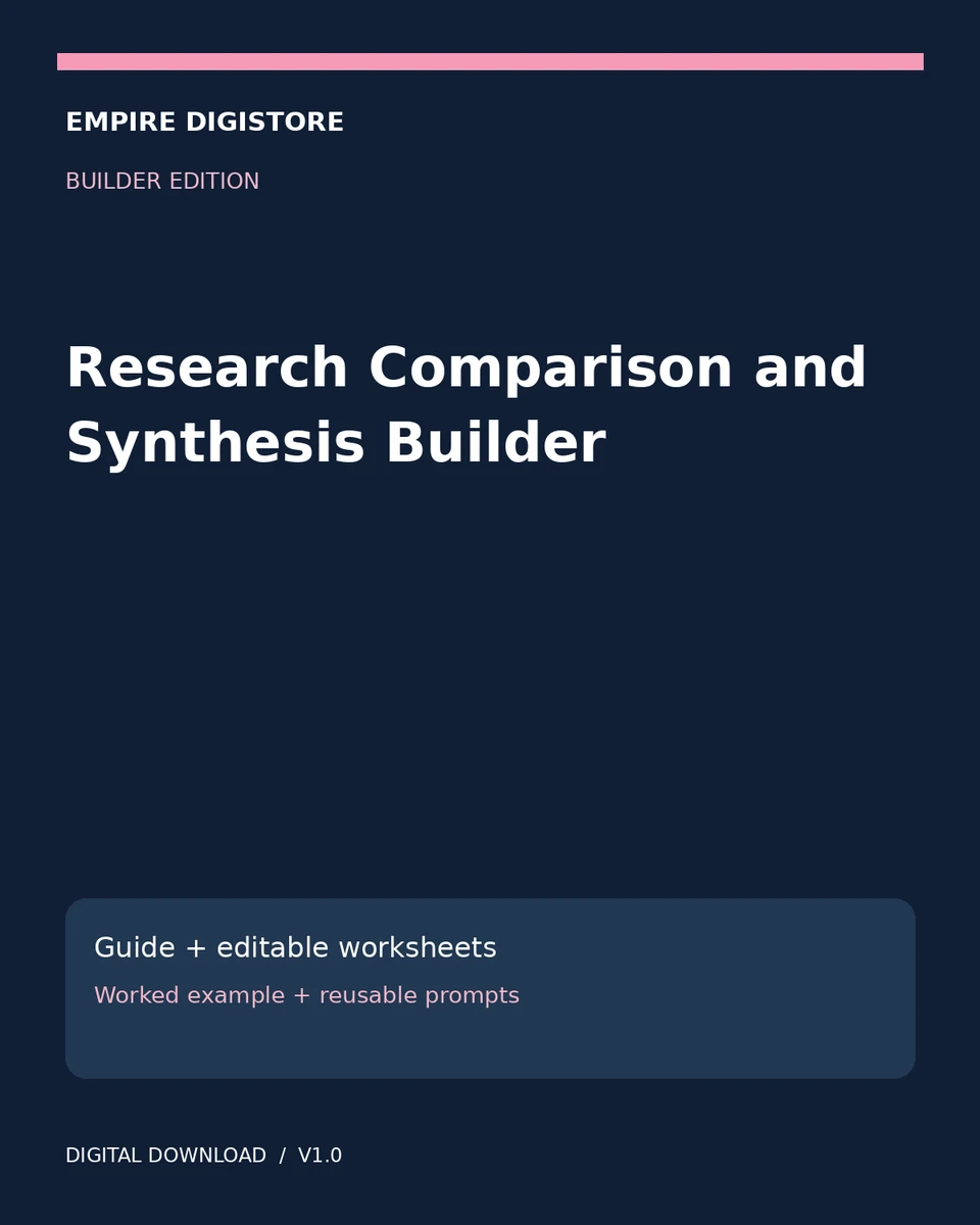Research Comparison and Synthesis Builder cover