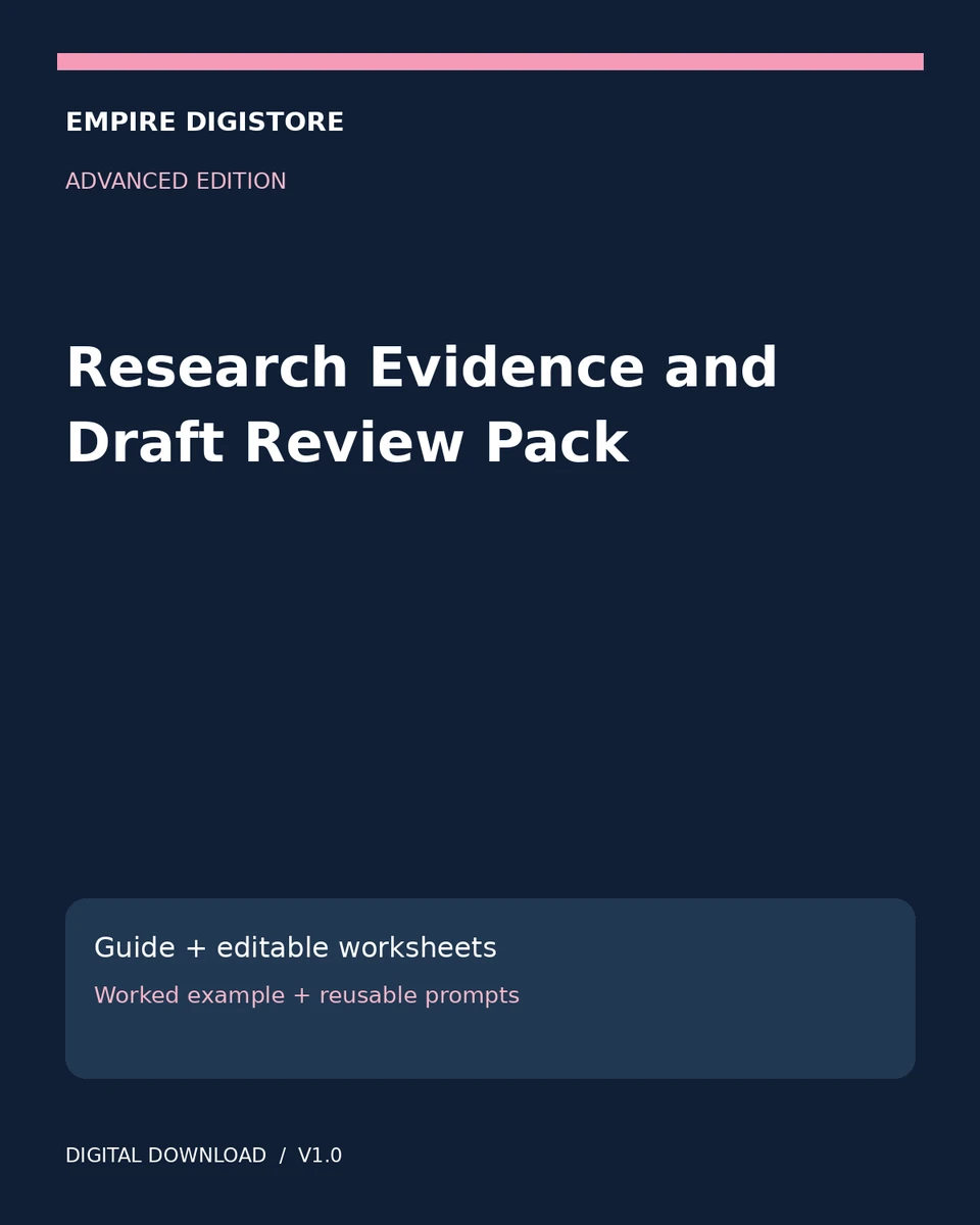 Research Evidence and Draft Review Pack cover