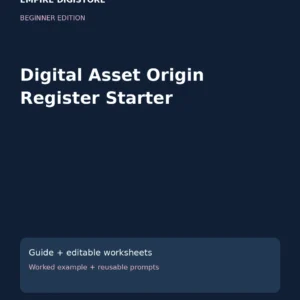 Digital Asset Origin Register Starter cover