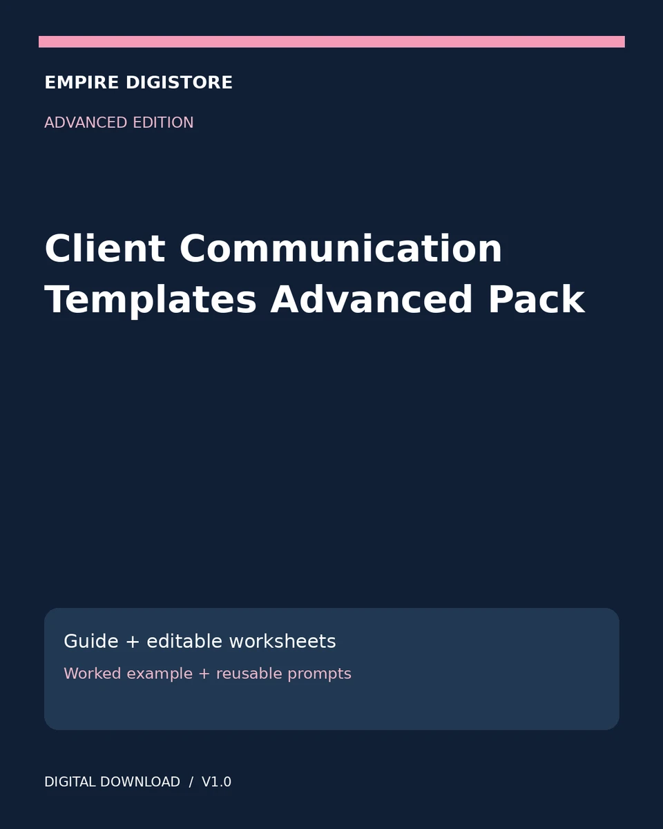 Client Communication Templates Advanced Pack cover