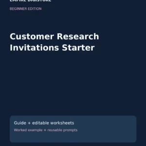 Customer Research Invitations Starter cover