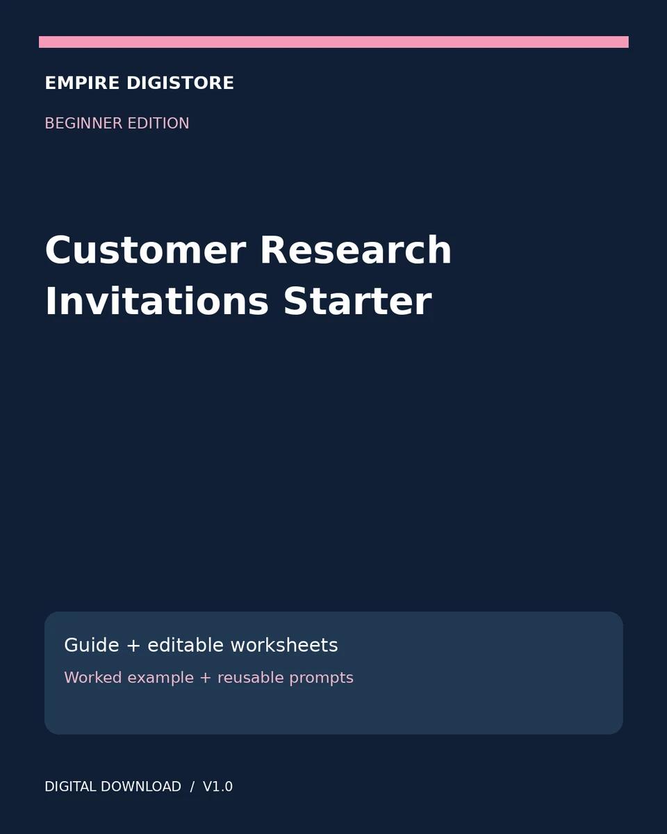 Customer Research Invitations Starter cover
