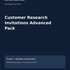 Customer Research Invitations Advanced Pack cover