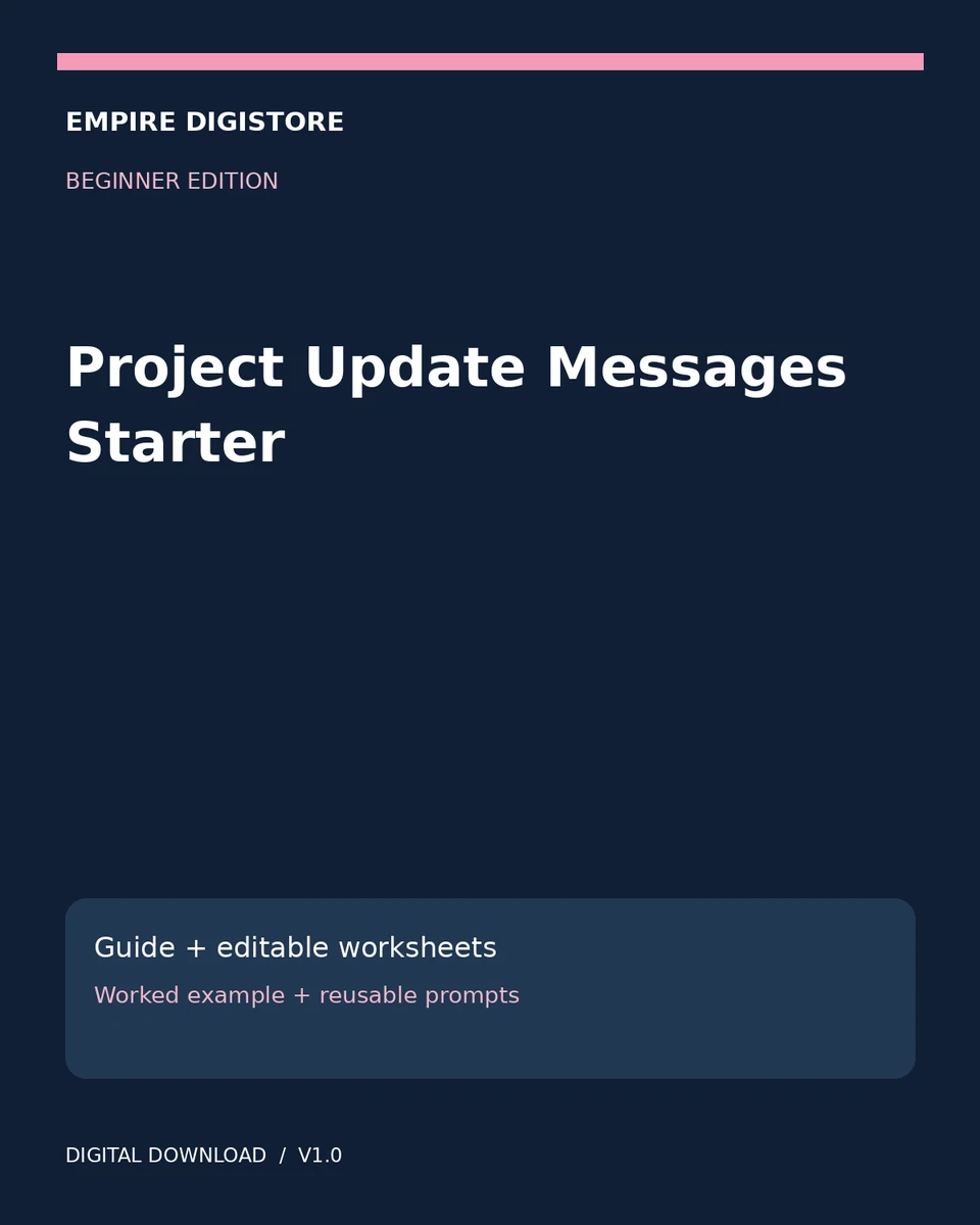 Project Update Messages Starter cover
