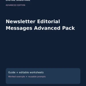 Newsletter Editorial Messages Advanced Pack cover
