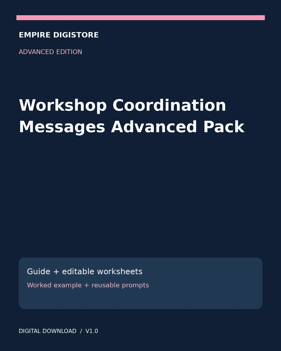 Workshop Coordination Messages Advanced Pack cover