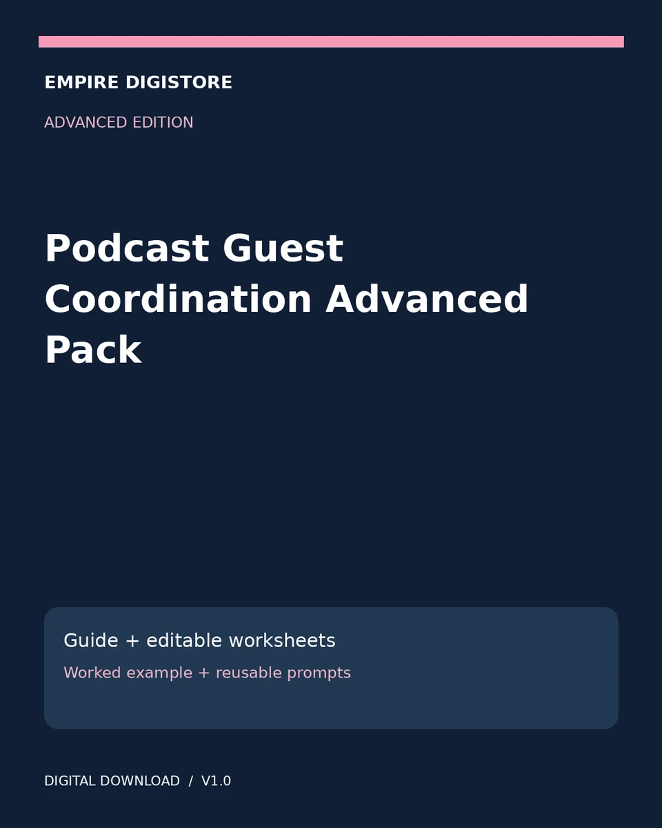 Podcast Guest Coordination Advanced Pack cover