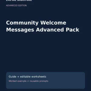 Community Welcome Messages Advanced Pack cover