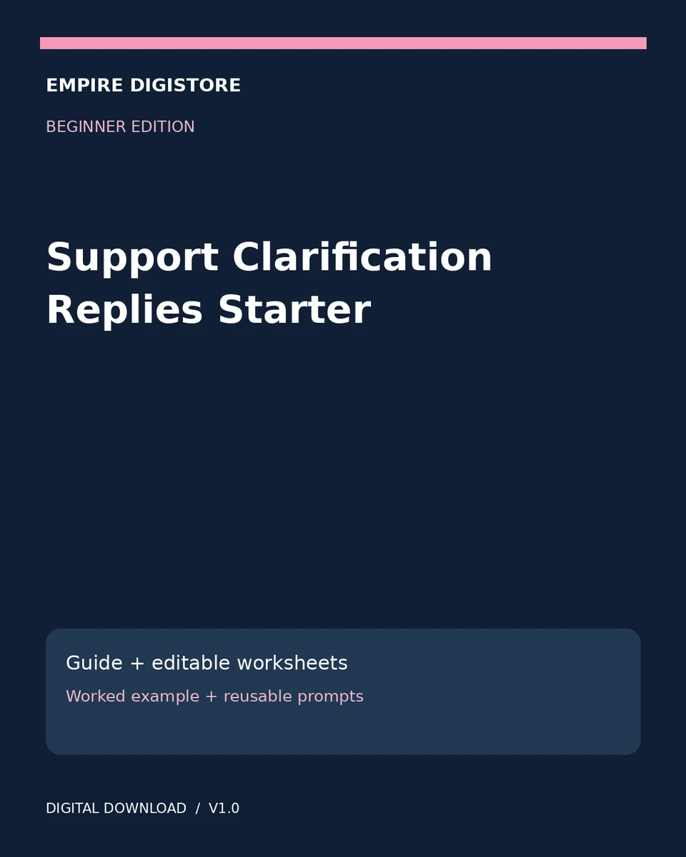 Support Clarification Replies Starter cover