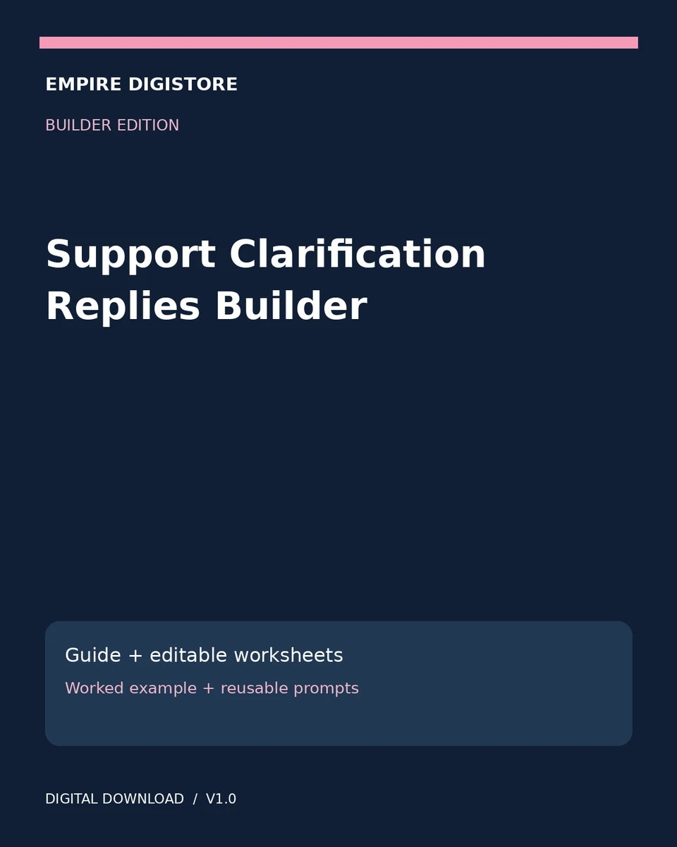 Support Clarification Replies Builder cover