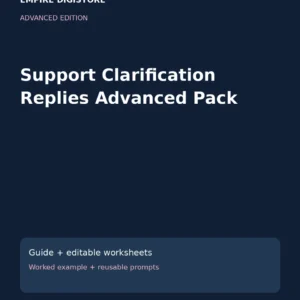 Support Clarification Replies Advanced Pack cover