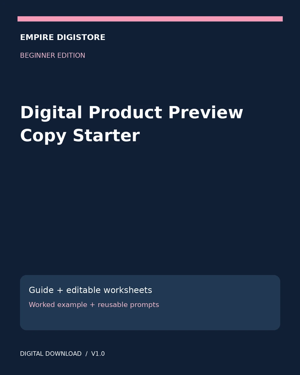 Digital Product Preview Copy Starter cover