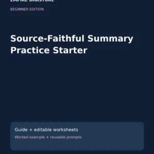 Source-Faithful Summary Practice Starter cover