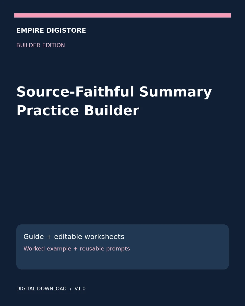 Source-Faithful Summary Practice Builder cover