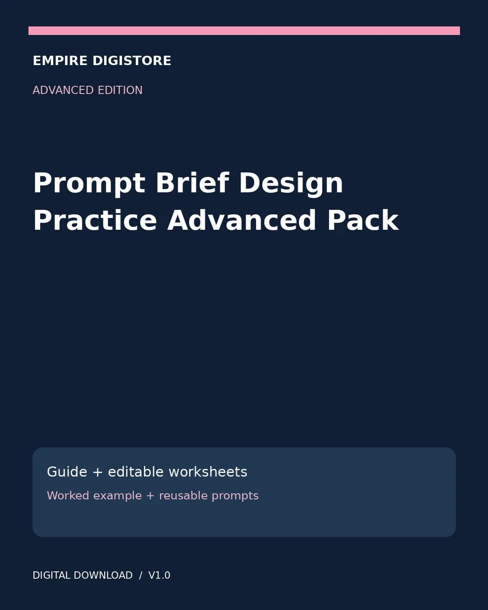 Prompt Brief Design Practice Advanced Pack cover
