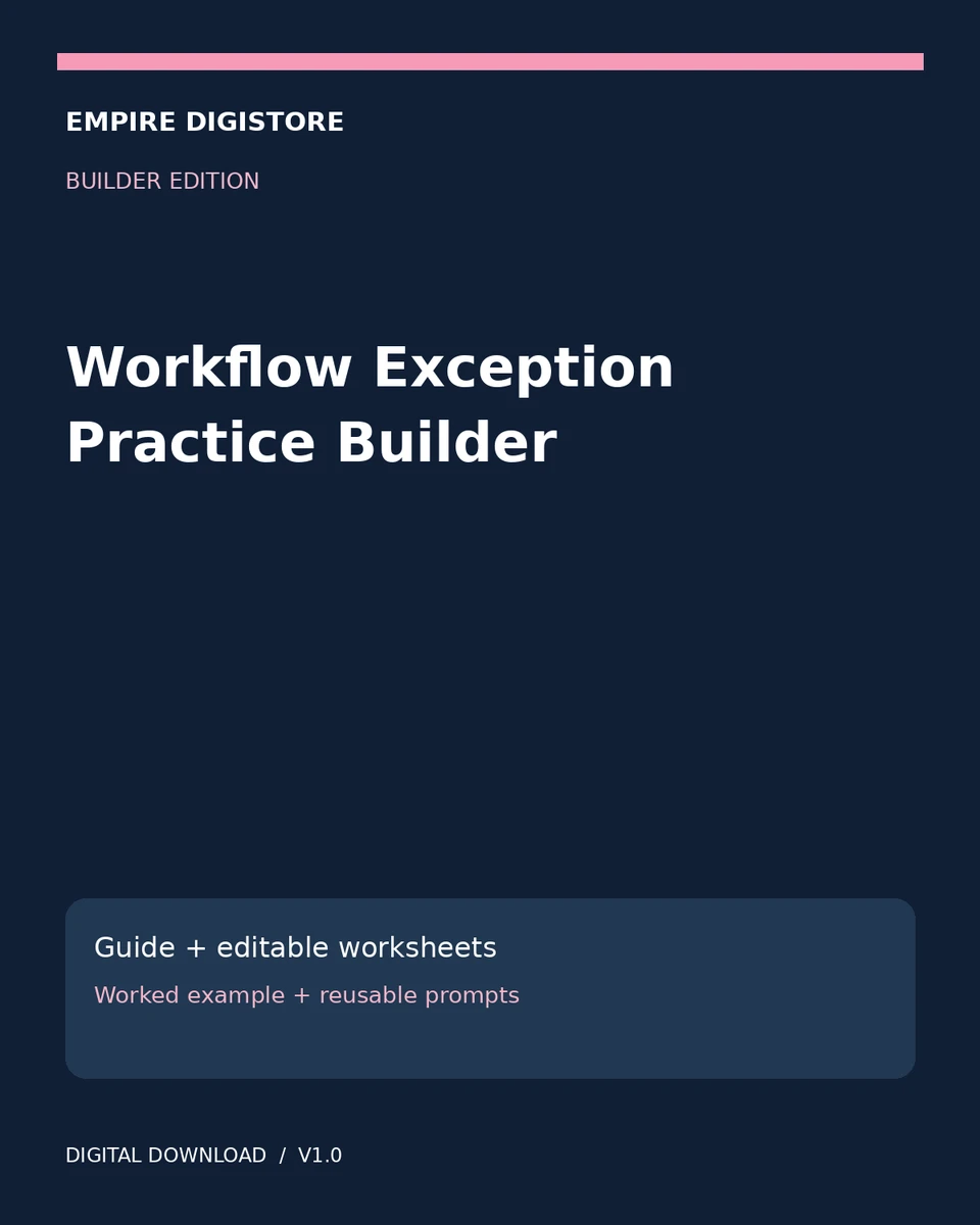 Workflow Exception Practice Builder cover