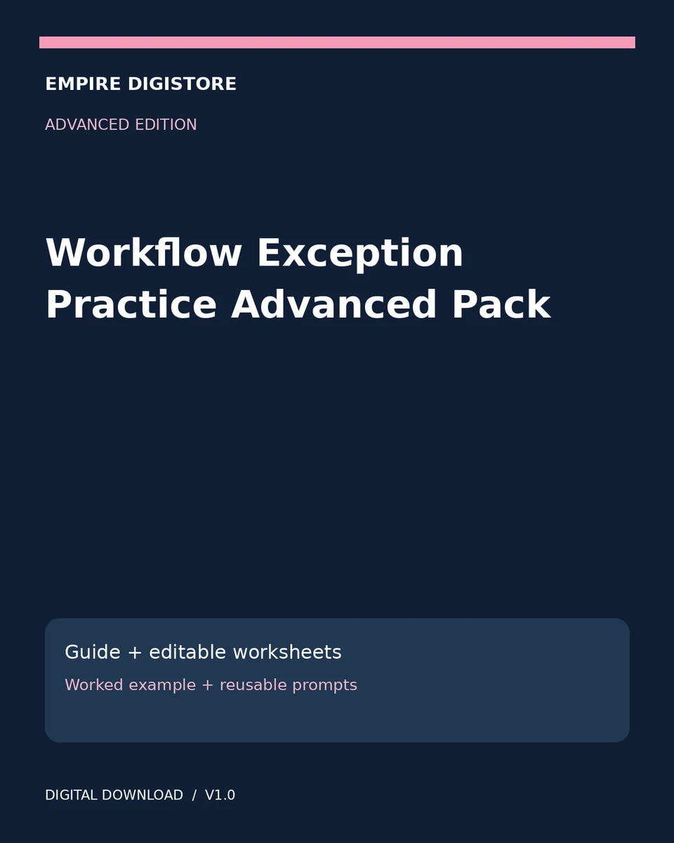 Workflow Exception Practice Advanced Pack cover